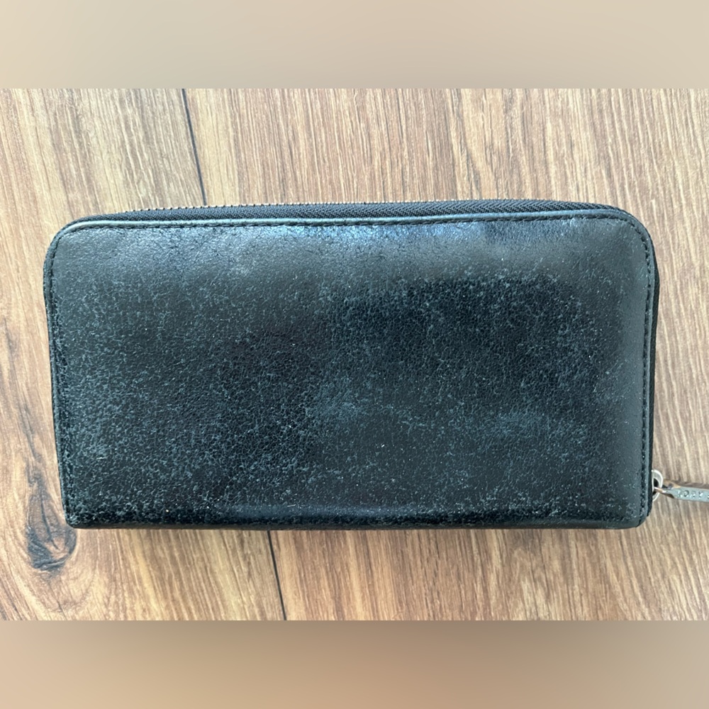 Tory Burch Black Sparkly Leather Wallet Authentic - Picture 6 of 10